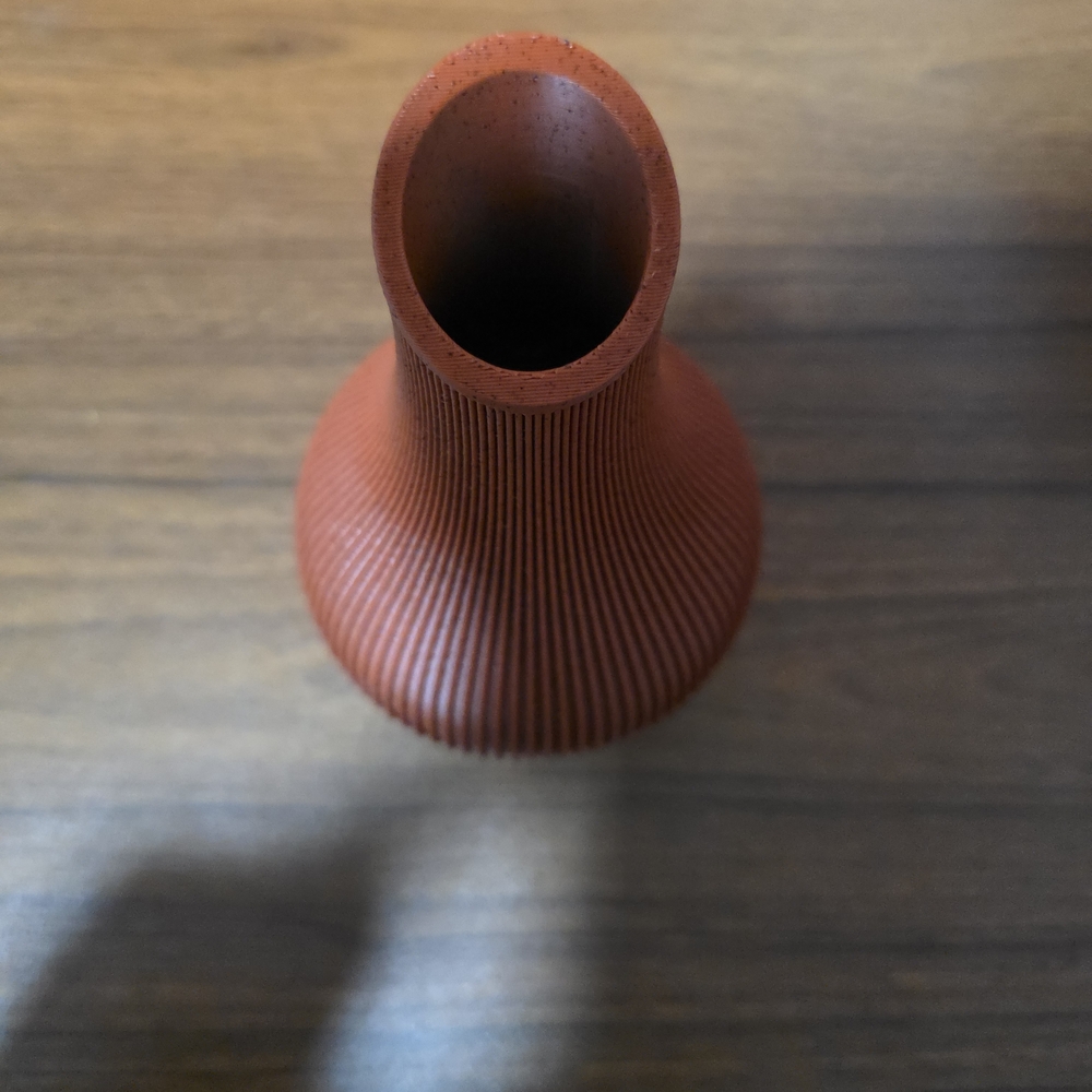Terracotta Ribbed Vase